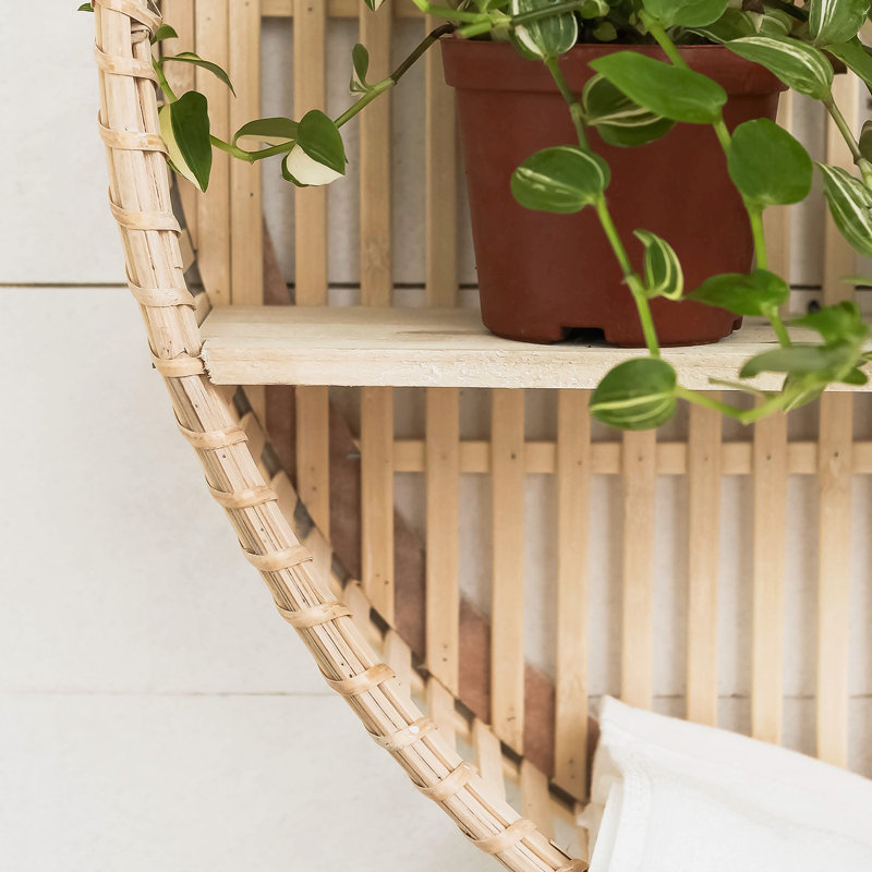 Birch Lane™ Wyat 2 Piece Circle Accent Shelf with Live Edge